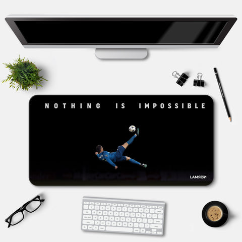 Nothing is Impossible Feat Ronaldo Desk Mat | Desk Pad | Mousepad