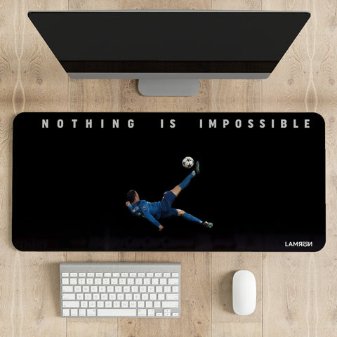 Nothing is Impossible Feat Ronaldo Desk Mat | Desk Pad | Mousepad