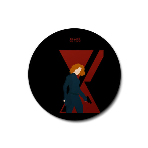 Black Widow Button Badge