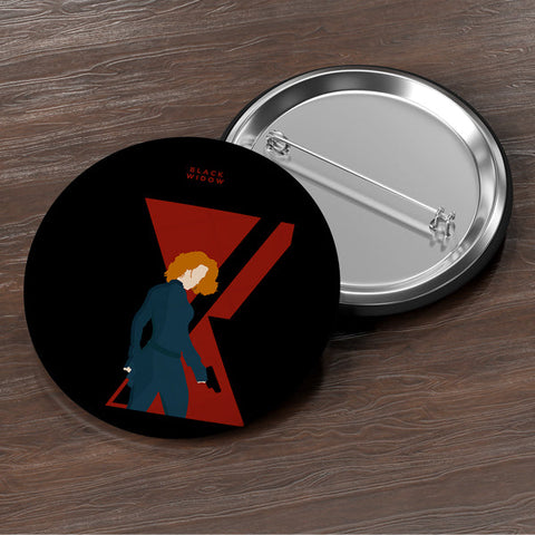 Black Widow Button Badge