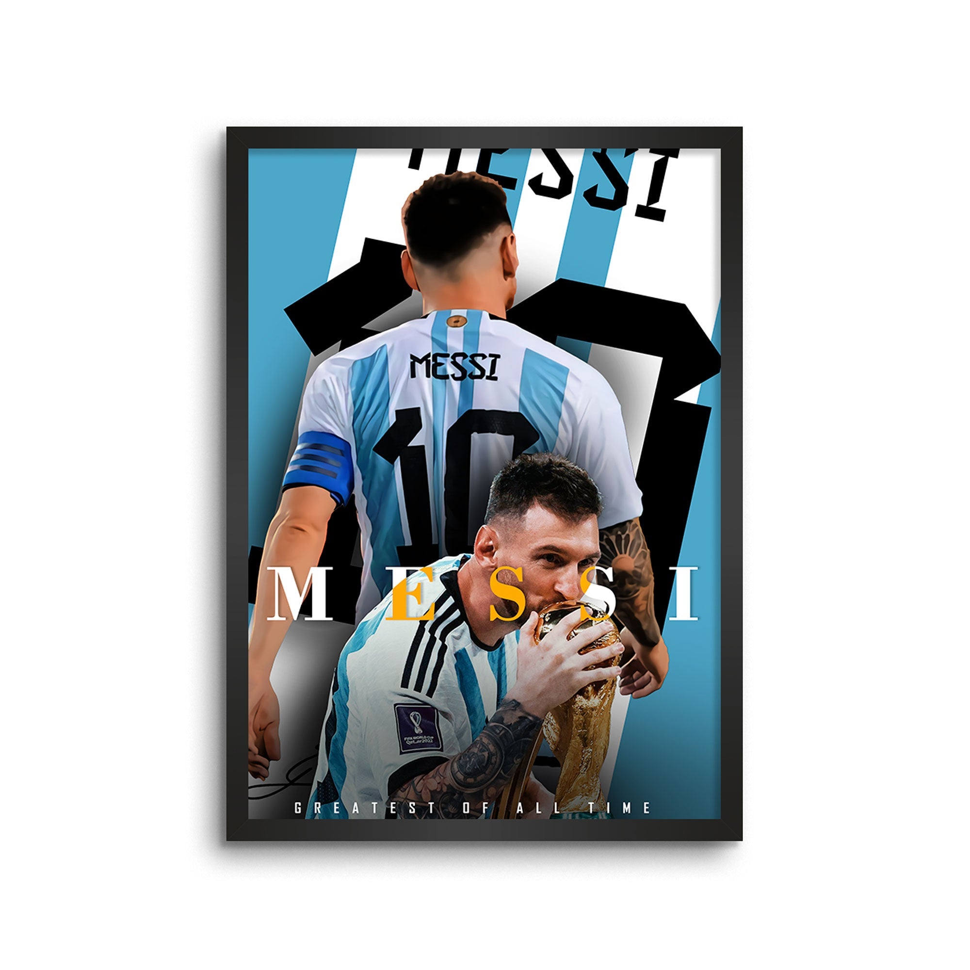 Lionel Messi Barcelona Shirt Illustrated poster A3 A4 &