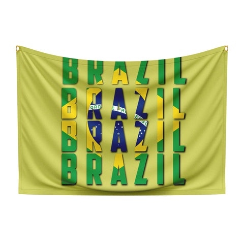 Brazil Football Team For Win Flag