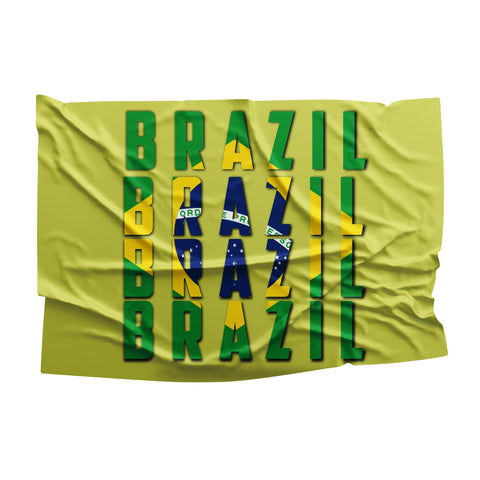 Brazil Football Team For Win Flag