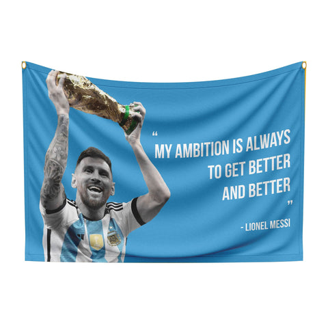 Messi Argentina World Cup Quote Flag