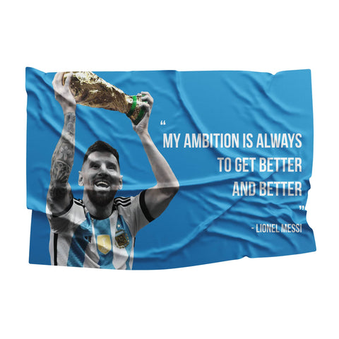 Messi Argentina World Cup Quote Flag