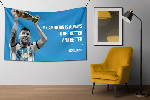 Messi Argentina World Cup Quote Flag