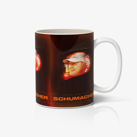 Michael Schumacher Face Helmet Art 2022 White Ceramic Mug