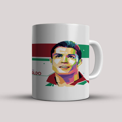 Cristiano Ronaldo Vector White Ceramic Mug